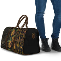 Hawaiian Mango Tribal Tattoo Travel Bag Gold Pacific Traditional Pattern
