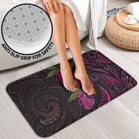 Hawaiian Mango Tribal Tattoo Bathroom Set Pink Pacific Traditional Pattern