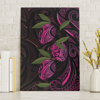 Hawaiian Mango Tribal Tattoo Canvas Wall Art Pink Pacific Traditional Pattern