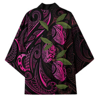 Hawaiian Mango Tribal Tattoo Kimono Pink Pacific Traditional Pattern