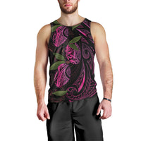 Hawaiian Mango Tribal Tattoo Men Tank Top Pink Pacific Traditional Pattern