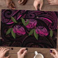 Hawaiian Mango Tribal Tattoo Puzzle Pink Pacific Traditional Pattern
