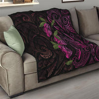 Hawaiian Mango Tribal Tattoo Quilt Pink Pacific Traditional Pattern
