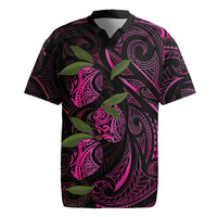 Hawaiian Mango Tribal Tattoo Rugby Jersey Pink Pacific Traditional Pattern
