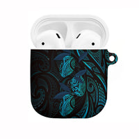 Hawaiian Mango Tribal Tattoo AirPods Case Teal Pacific Traditional Pattern