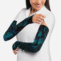 Hawaiian Mango Tribal Tattoo Arm Sleeves Teal Pacific Traditional Pattern