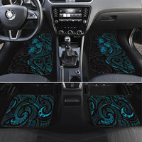 Hawaiian Mango Tribal Tattoo Car Mats Teal Pacific Traditional Pattern
