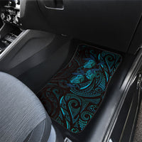 Hawaiian Mango Tribal Tattoo Car Mats Teal Pacific Traditional Pattern