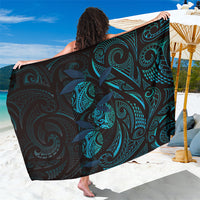 Hawaiian Mango Tribal Tattoo Sarong Teal Pacific Traditional Pattern