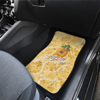 Hawaiian Mango Ukulele Car Mats Retro Yellow Hibiscus Pikake Lei