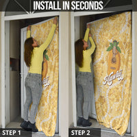 Hawaiian Mango Ukulele Door Cover Retro Yellow Hibiscus Pikake Lei