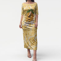 Hawaiian Mango Ukulele Puletasi Retro Yellow Hibiscus Pikake Lei