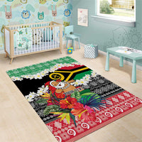 Personalised Vanuatu Joyeux Noel Area Rug Proud To Be a Ni-Van Sand Drawing Art - Polynesian Pride