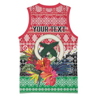 Personalised Vanuatu Joyeux Noel Basketball Jersey Proud To Be a Ni-Van Sand Drawing Art LT9 - Polynesian Pride