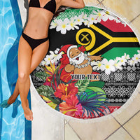 Personalised Vanuatu Joyeux Noel Beach Blanket Proud To Be a Ni-Van Sand Drawing Art LT9 - Polynesian Pride