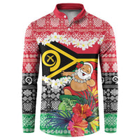 Personalised Vanuatu Joyeux Noel Button Sweatshirt Proud To Be a Ni-Van Sand Drawing Art LT9 Red - Polynesian Pride
