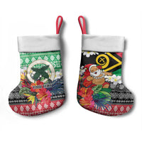 Personalised Vanuatu Joyeux Noel Christmas Stocking Proud To Be a Ni-Van Sand Drawing Art - Polynesian Pride