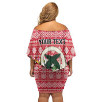Personalised Vanuatu Joyeux Noel Family Matching Off Shoulder Short Dress and Hawaiian Shirt Proud To Be a Ni-Van Sand Drawing Art - Polynesian Pride