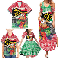 Personalised Vanuatu Joyeux Noel Family Matching Summer Maxi Dress and Hawaiian Shirt Proud To Be a Ni-Van Sand Drawing Art - Polynesian Pride
