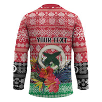 Personalised Vanuatu Joyeux Noel Hockey Jersey Proud To Be a Ni-Van Sand Drawing Art LT9 - Polynesian Pride