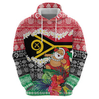 Personalised Vanuatu Joyeux Noel Hoodie Proud To Be a Ni-Van Sand Drawing Art - Polynesian Pride