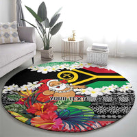 Personalised Vanuatu Joyeux Noel Round Carpet Proud To Be a Ni-Van Sand Drawing Art - Polynesian Pride