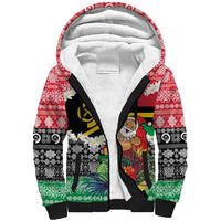 Personalised Vanuatu Joyeux Noel Sherpa Hoodie Proud To Be a Ni-Van Sand Drawing Art LT9 Unisex Red - Polynesian Pride