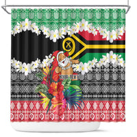 Personalised Vanuatu Joyeux Noel Shower Curtain Proud To Be a Ni-Van Sand Drawing Art - Polynesian Pride