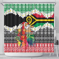 Personalised Vanuatu Joyeux Noel Shower Curtain Proud To Be a Ni-Van Sand Drawing Art - Polynesian Pride