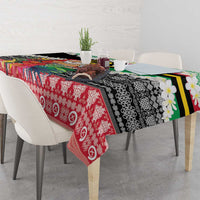 Personalised Vanuatu Joyeux Noel Tablecloth Proud To Be a Ni-Van Sand Drawing Art - Polynesian Pride