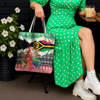 Personalised Vanuatu Joyeux Noel Tote Bag Proud To Be a Ni-Van Sand Drawing Art - Polynesian Pride