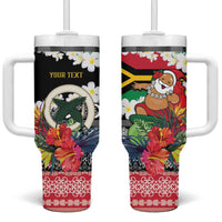 Personalised Vanuatu Joyeux Noel Tumbler With Handle Proud To Be a Ni-Van Sand Drawing Art - Polynesian Pride