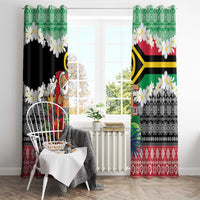 Personalised Vanuatu Joyeux Noel Window Curtain Proud To Be a Ni-Van Sand Drawing Art LT9 - Polynesian Pride