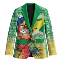 Personalised Malampa Joyeux Noel Blazer Proud To Be a Ni-Van Sand Drawing Art LT9 Unisex Lime - Polynesian Pride