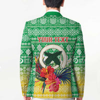 Personalised Malampa Joyeux Noel Blazer Proud To Be a Ni-Van Sand Drawing Art LT9 - Polynesian Pride