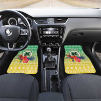 Personalised Malampa Joyeux Noel Car Mats Proud To Be a Ni-Van Sand Drawing Art LT9 Set 2pcs - Front Lime - Polynesian Pride