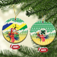 Personalised Malampa Joyeux Noel Ceramic Ornament Proud To Be a Ni-Van Sand Drawing Art LT9 Circle Lime - Polynesian Pride
