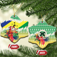 Personalised Malampa Joyeux Noel Ceramic Ornament Proud To Be a Ni-Van Sand Drawing Art LT9 Snow Flake Lime - Polynesian Pride