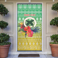 Personalised Malampa Joyeux Noel Door Cover Proud To Be a Ni-Van Sand Drawing Art - Polynesian Pride