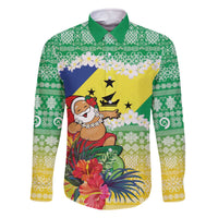 Personalised Malampa Joyeux Noel Family Matching Off The Shoulder Long Sleeve Dress and Hawaiian Shirt Proud To Be a Ni-Van Sand Drawing Art - Polynesian Pride