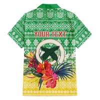 Personalised Malampa Joyeux Noel Family Matching Short Sleeve Bodycon Dress and Hawaiian Shirt Proud To Be a Ni-Van Sand Drawing Art - Polynesian Pride