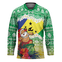 Personalised Malampa Joyeux Noel Hockey Jersey Proud To Be a Ni-Van Sand Drawing Art LT9 Unisex Lime - Polynesian Pride
