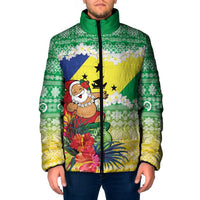 Personalised Malampa Joyeux Noel Padded Jacket Proud To Be a Ni-Van Sand Drawing Art LT9 Men Lime - Polynesian Pride