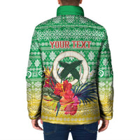 Personalised Malampa Joyeux Noel Padded Jacket Proud To Be a Ni-Van Sand Drawing Art LT9 - Polynesian Pride