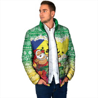 Personalised Malampa Joyeux Noel Padded Jacket Proud To Be a Ni-Van Sand Drawing Art LT9 - Polynesian Pride