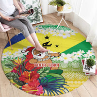 Personalised Malampa Joyeux Noel Round Carpet Proud To Be a Ni-Van Sand Drawing Art - Polynesian Pride