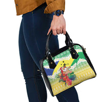 Personalised Malampa Joyeux Noel Shoulder Handbag Proud To Be a Ni-Van Sand Drawing Art LT9 - Polynesian Pride