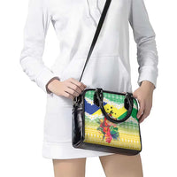 Personalised Malampa Joyeux Noel Shoulder Handbag Proud To Be a Ni-Van Sand Drawing Art LT9 - Polynesian Pride