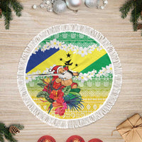 Malampa Joyeux Noel Tree Skirt Proud To Be a Ni-Van Sand Drawing Art LT9 Fringed Lime - Polynesian Pride