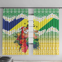 Personalised Malampa Joyeux Noel Window Curtain Proud To Be a Ni-Van Sand Drawing Art LT9 With Hooks Lime - Polynesian Pride